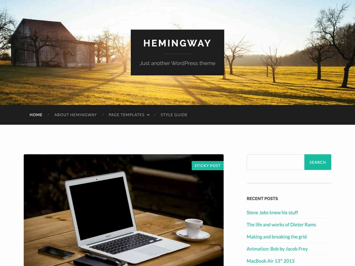 hemingway wordpress theme