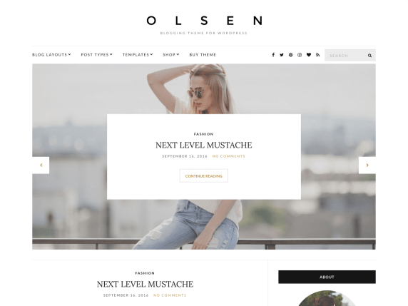 olsen light wordpress theme