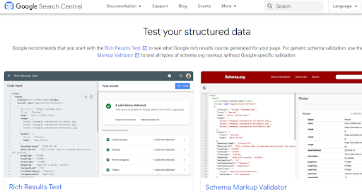 Google Structured Data Testing