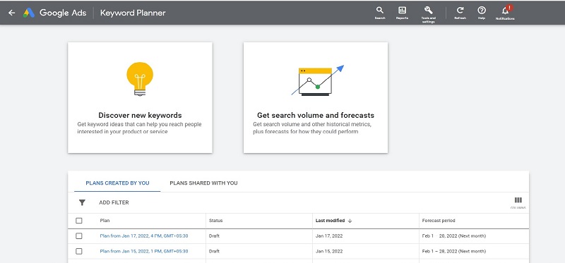 google keyword planner tool