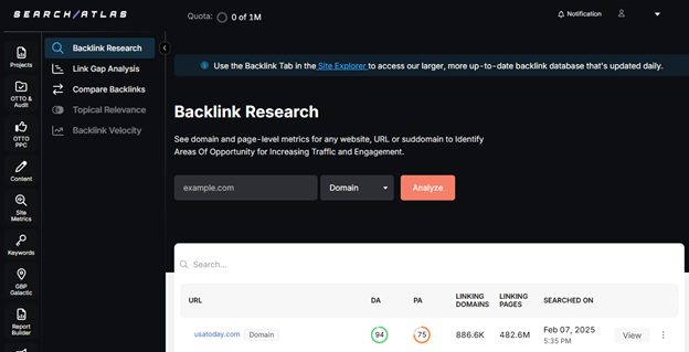 Search Atlas Backlink Tools