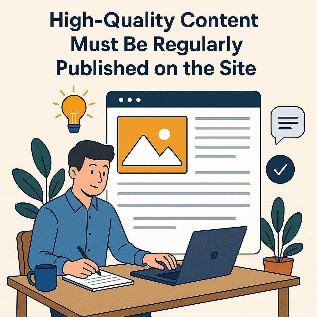 High-Quality Content Must Be Regularly Published on the Site