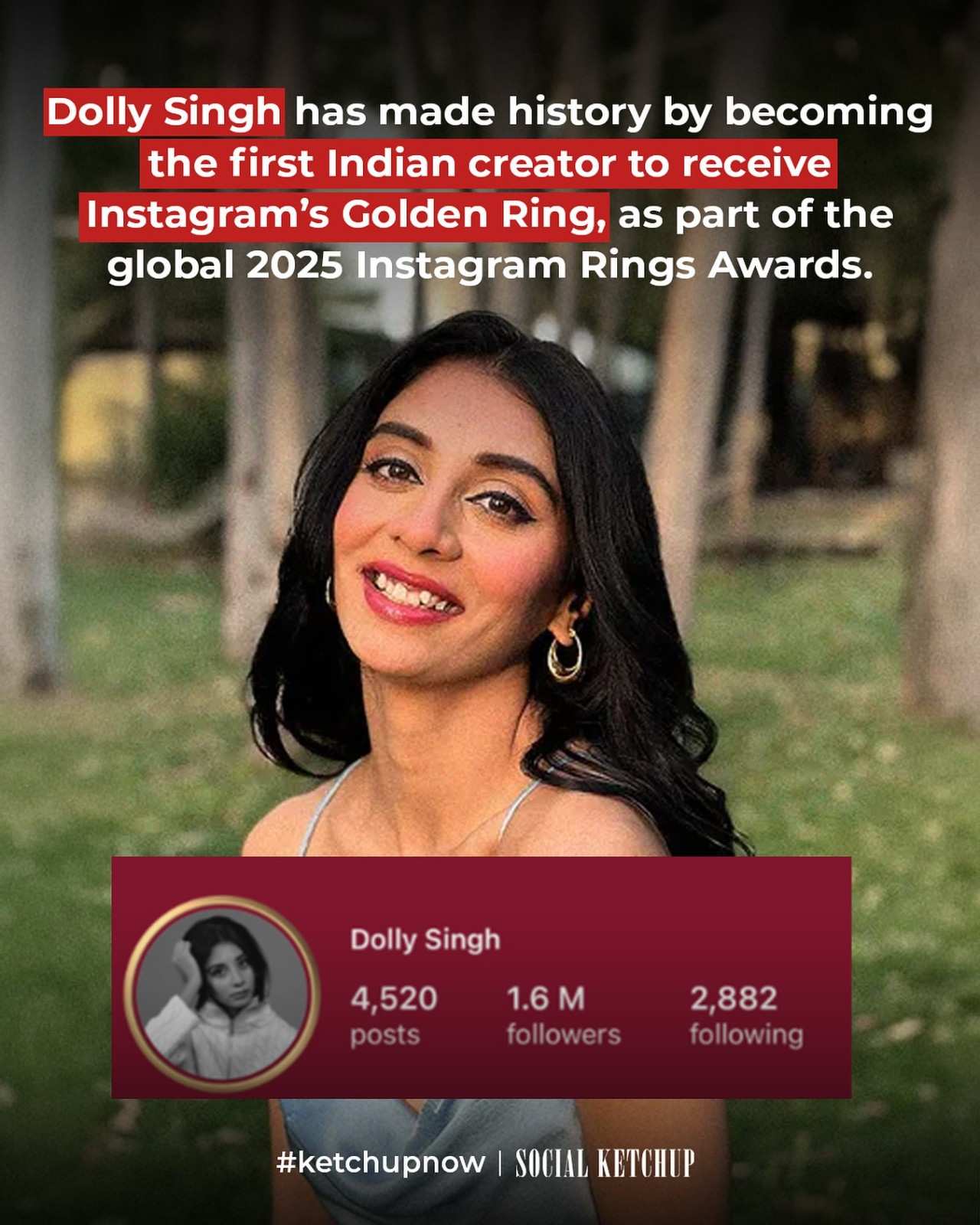 Instagram Golden Ring | Dolly Singh 1st Indian Award Winner
