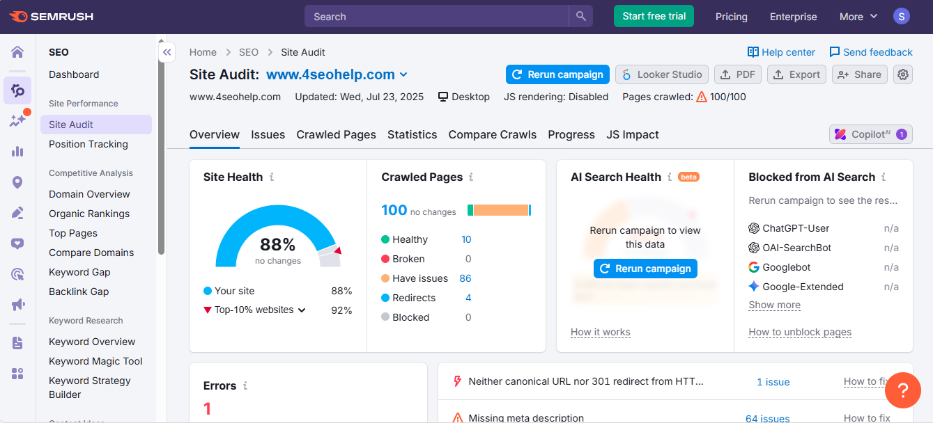 SEMrush - 4 SEO Help