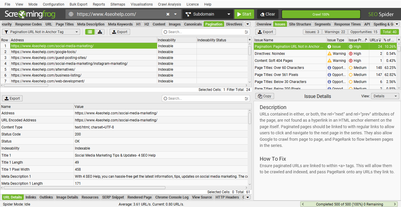 Screaming Frog SEO Spider - 4 SEO Help