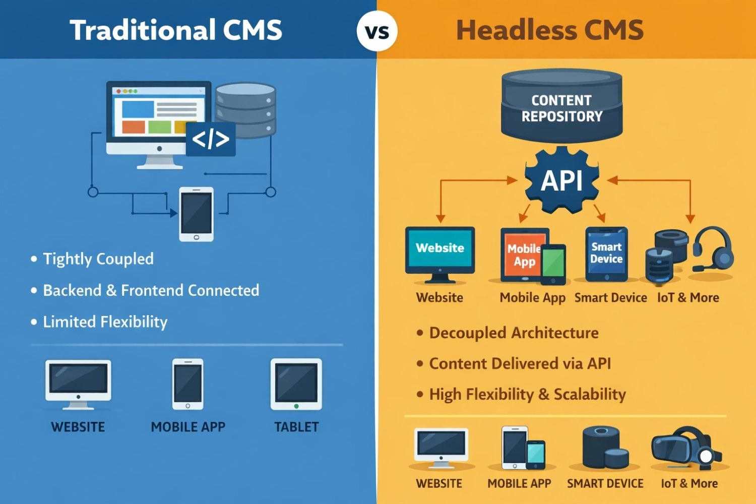 Difference Between Traditional CMS and Headless CMS